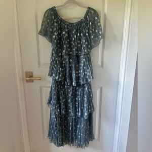 Farm Rio Starry Blue Layered Dress